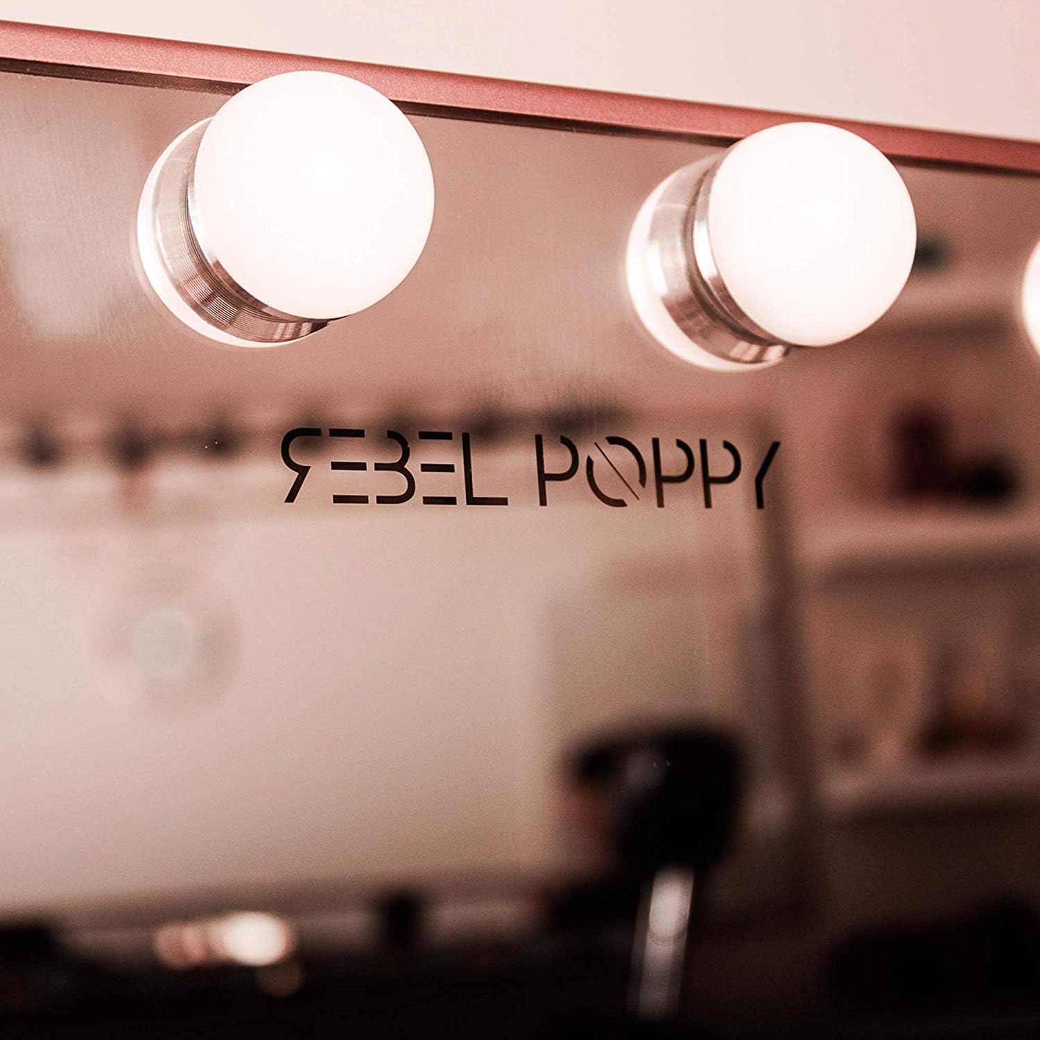 Vanity Mirror With Lights and Phone Mount - Hollywood Style Makeup Vanity Mirror with Lights 12x3W Dimmable LEDs with Touch Control, Phone Cradle | Tabletop Lighted Cosmetic Mirrors